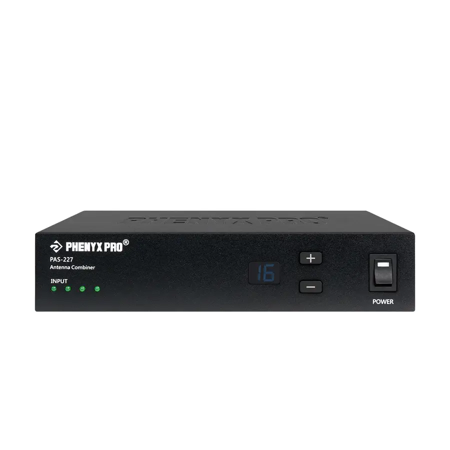 PAS-227X_-_Black_-_UHF_4-Way_Wireless_Receiver_-_Front_-_Phenyx_Pro.webp