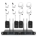 Phenyx Pro PTU-7000-4B | Quad UHF Wireless Microphone System w/ Auto-Scan SKU# PTU-7000-4B