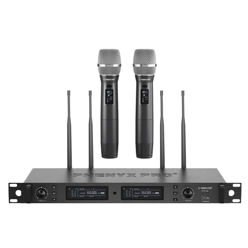 Phenyx Pro PTU-2U-2H | True Diversity Dual Wireless Microphone System SKU# PTU-2U-2H