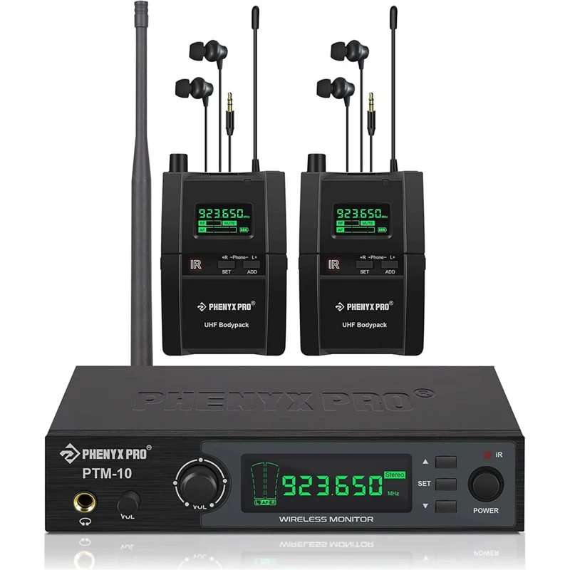 Phenyx Pro  PTM-10-2B | UHF Stereo Wireless In-Ear Monitor System SKU# PTM-10-2B