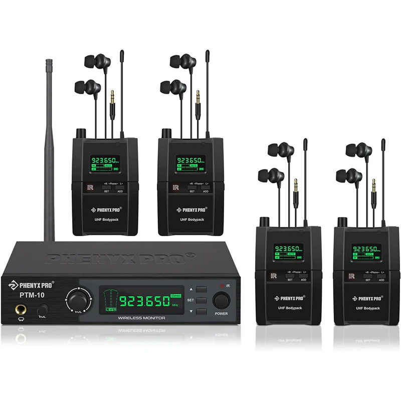 Phenyx Pro  PTM-10-4B | UHF Stereo Wireless In-Ear Monitor System SKU# PTM-10-4B