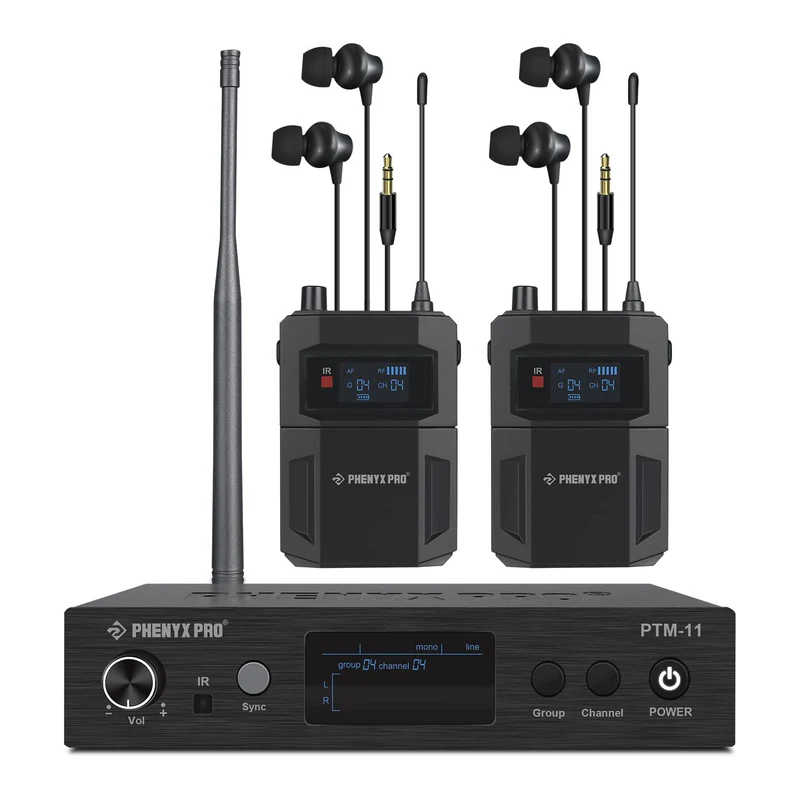 Phenyx Pro  PTM-11-2B | UHF Mono Wireless In-Ear Monitor System w/ 1 Loop Output SKU# PTM-11-2B