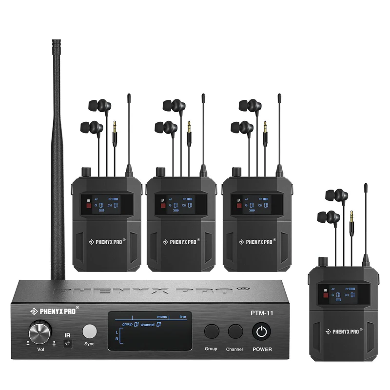 Phenyx Pro  PTM-11-4B | UHF Mono Wireless In-Ear Monitor System w/ 1 Loop Output SKU# PTM-11-4B