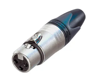 Neutrik NC3FXX Female 3-Pin XLR Connector, Nickel Housing, Silver Contact SKU# NC3FXX 