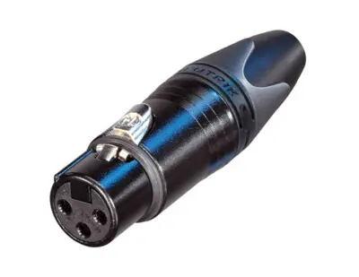 Neutrik N3CFXX-B 3-Pole XLR Female Cable Connector, Black Housing, Gold Contacts SKU# N3CFXX-B 