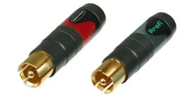Neutrik NF2C-B/2 Professional RCA Male Connector Plugs (Pair, Red & Black) SKU# NF2C-B/2
