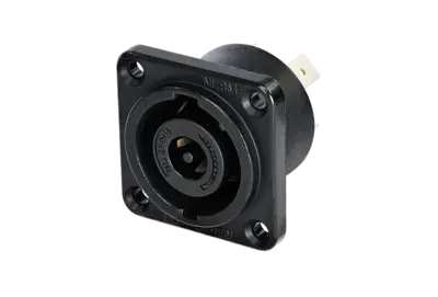 Neutrik NLT8MPXX-BAG 8 Pole speakON® Male Chassis Connector, Metal Square Black G-size Housing, Countersunk thru holes, 1/4“ flat tabs  SKU# NLT8MPXX-BAG