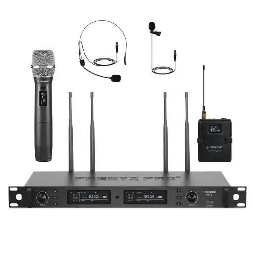 [SKU# PTU-2U-1H1B] Phenyx Pro PTU-2U-1H1B | True Diversity Dual Wireless Microphone System SKU# PTU-2U-1H1B