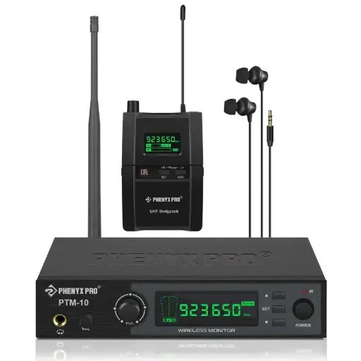 Phenyx Pro PTM-10-1B | UHF Stereo Wireless In-Ear Monitor System SKU# PTM-10-1B
