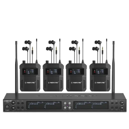 Phenyx Pro PTM-33-4B | UHF Mono Wireless In-Ear Monitor System w/ 4 Loop Outputs SKU# PTM-33-4B