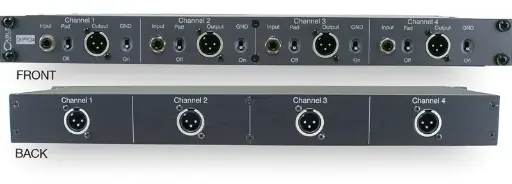 DI Box DI-PRO 4 Four Channel Passive Rack Mount Direct Box SKU# DI-PRO 4                                                                                                                             