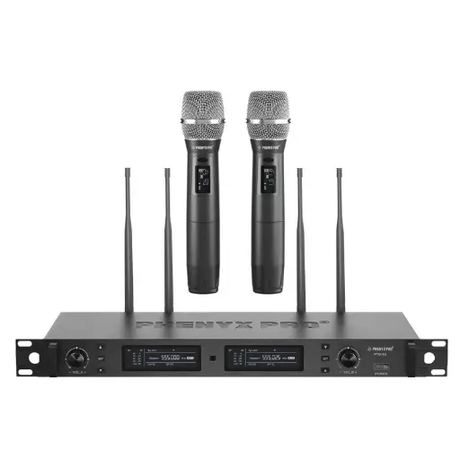 Phenyx Pro PTU-2U-2H | True Diversity Dual Wireless Microphone System SKU# PTU-2U-2H