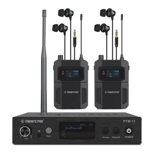 Phenyx Pro  PTM-11-2B | UHF Mono Wireless In-Ear Monitor System w/ 1 Loop Output SKU# PTM-11-2B