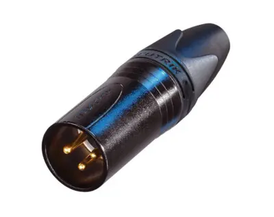 Neutrik NC3MXX-B  3 Pole XLR Male Cable Connector, Black Housing Gold Contacts SKU# NC3MXX-B 