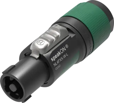 Neutrik NL4FXX-W-L 4-Pole speakON® Female Connector (Green) SKU# NL4FXX-W-L  